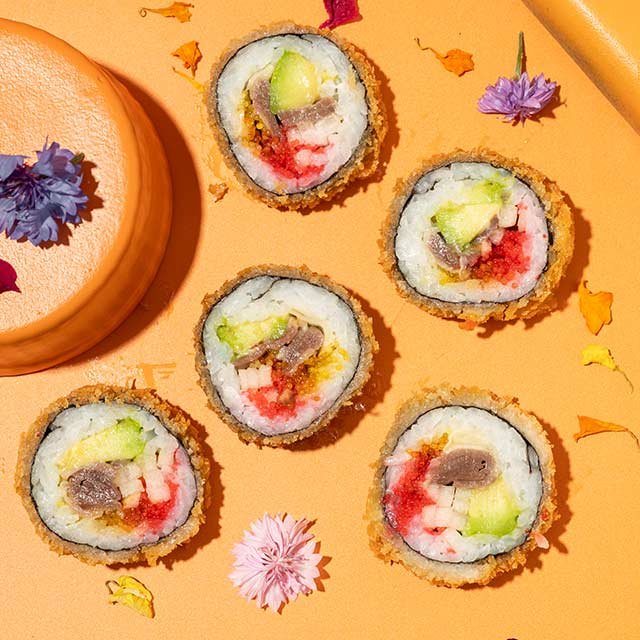 Fried Smoked Duck Sushi